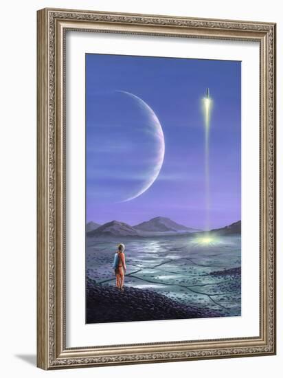 Marooned Astronaut, Space Art-Richard Bizley-Framed Photographic Print