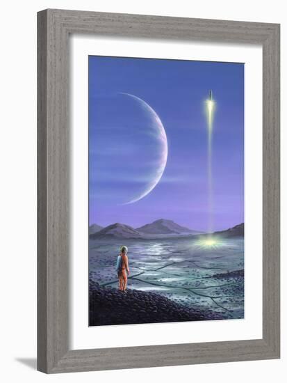 Marooned Astronaut, Space Art-Richard Bizley-Framed Photographic Print