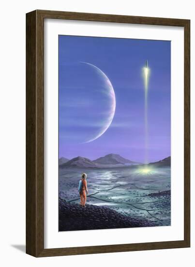 Marooned Astronaut, Space Art-Richard Bizley-Framed Photographic Print