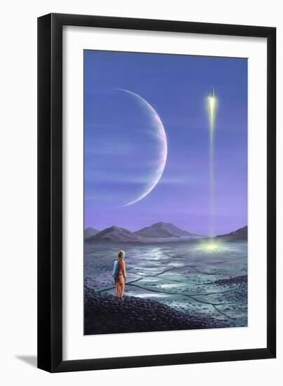 Marooned Astronaut, Space Art-Richard Bizley-Framed Photographic Print