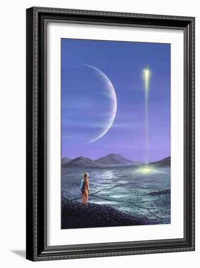 Marooned Astronaut, Space Art-Richard Bizley-Framed Photographic Print