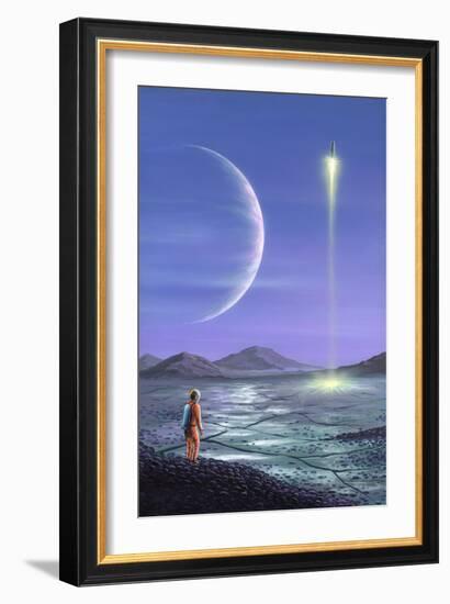 Marooned Astronaut, Space Art-Richard Bizley-Framed Photographic Print