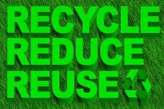 Recycle Reuse and Reduce Word over Green Grass-marphotography-Art Print