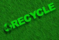 Recycle Word over Green Grass-marphotography-Art Print