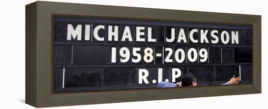 Marquee Tribute to Michael Jackson, Hotel near Staples Center, July 7, 2009-null-Framed Premier Image Canvas