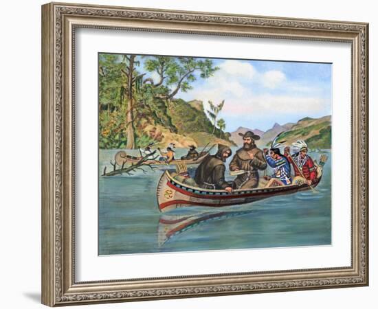 Marquette and Jolliet on Mississippi River-null-Framed Giclee Print