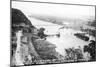 Marquette, Iowa - View of Mississippi Suspension Bridge, Prairie du Chien-Lantern Press-Mounted Art Print