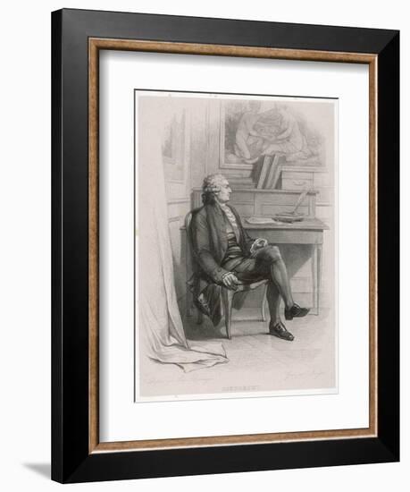 Marquis de Condorcet French Philosopher Sitting at His Desk-Nargeot-Framed Art Print