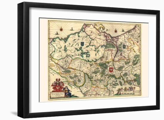 Marquisate Of Brandenburg, With The Duchies Of Pomerania And Mecklenburg-Willem Janszoon Blaeu-Framed Art Print