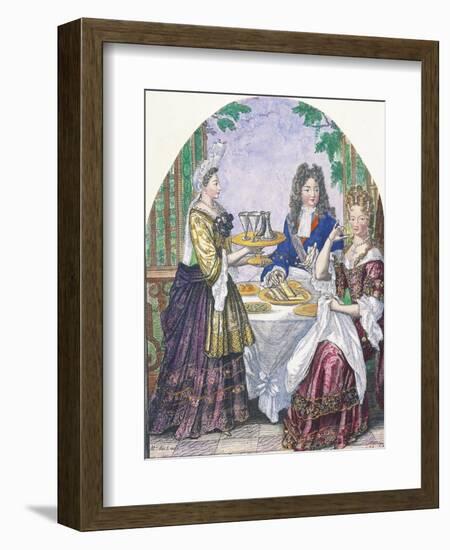 Marquise De Lude at Table-Nicolas Bonnart-Framed Giclee Print