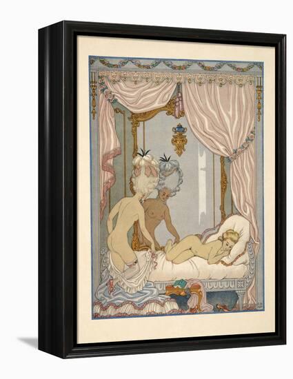 Marquise De Merteuil's Visit to Cécile De Volanges's Bedchamber, Illustration from 'Les Liaisons Da-Georges Barbier-Framed Premier Image Canvas