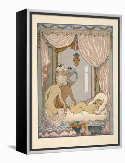 Marquise De Merteuil's Visit to Cécile De Volanges's Bedchamber, Illustration from 'Les Liaisons Da-Georges Barbier-Framed Premier Image Canvas