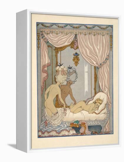 Marquise De Merteuil's Visit to Cécile De Volanges's Bedchamber, Illustration from 'Les Liaisons Da-Georges Barbier-Framed Premier Image Canvas