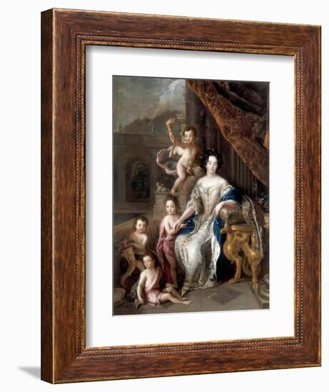 Marquise De Montespan (1640-170) and Her Children-Charles de La Fosse-Framed Giclee Print