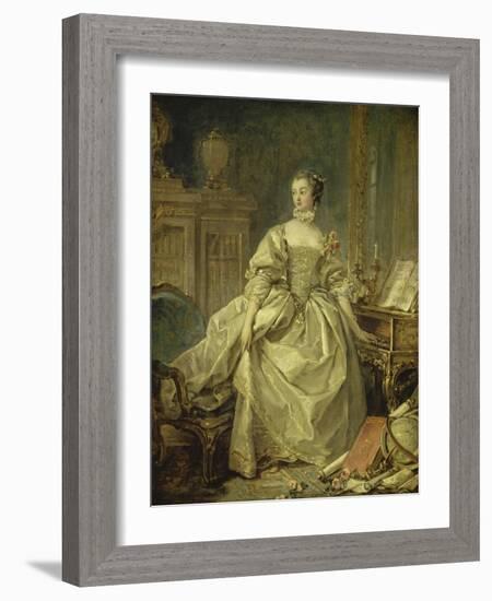 Marquise De Pompadour at the Spinet-François Boucher-Framed Giclee Print