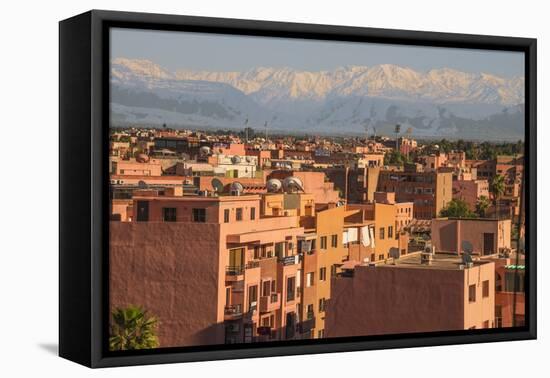 Marrakech Panorama, with Atlas Mountains in the Backgroud, Marrakesh, Morocco, North Africa, Africa-Guy Thouvenin-Framed Premier Image Canvas