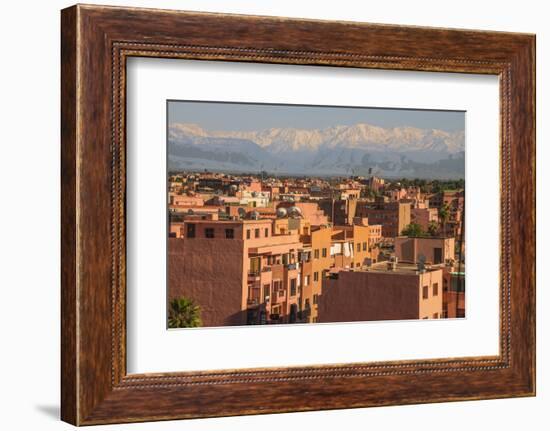 Marrakech Panorama, with Atlas Mountains in the Backgroud, Marrakesh, Morocco, North Africa, Africa-Guy Thouvenin-Framed Photographic Print