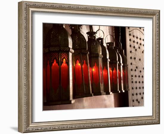 Marrakech, the Entrance to Café Arabe Built in a Refurbished Moroccan House, Morocco-Paul Harris-Framed Photographic Print