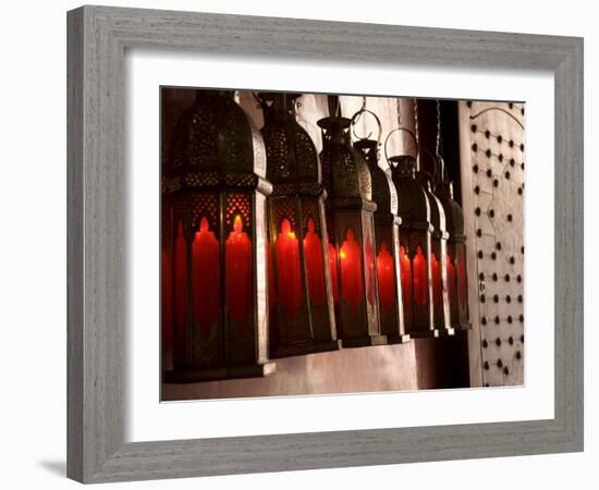 Marrakech, the Entrance to Café Arabe Built in a Refurbished Moroccan House, Morocco-Paul Harris-Framed Photographic Print