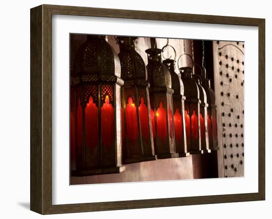 Marrakech, the Entrance to Café Arabe Built in a Refurbished Moroccan House, Morocco-Paul Harris-Framed Photographic Print
