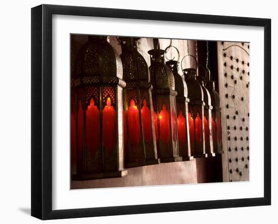 Marrakech, the Entrance to Café Arabe Built in a Refurbished Moroccan House, Morocco-Paul Harris-Framed Photographic Print