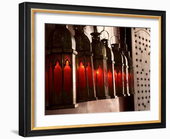 Marrakech, the Entrance to Café Arabe Built in a Refurbished Moroccan House, Morocco-Paul Harris-Framed Photographic Print