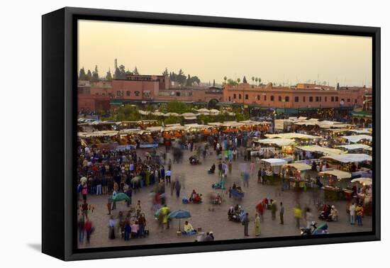 Marrakesh at Dusk, Djemaa El-Fna, Marrakech, Morocco, North Africa, Africa-Simon Montgomery-Framed Premier Image Canvas