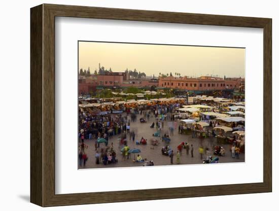 Marrakesh at Dusk, Djemaa El-Fna, Marrakech, Morocco, North Africa, Africa-Simon Montgomery-Framed Photographic Print