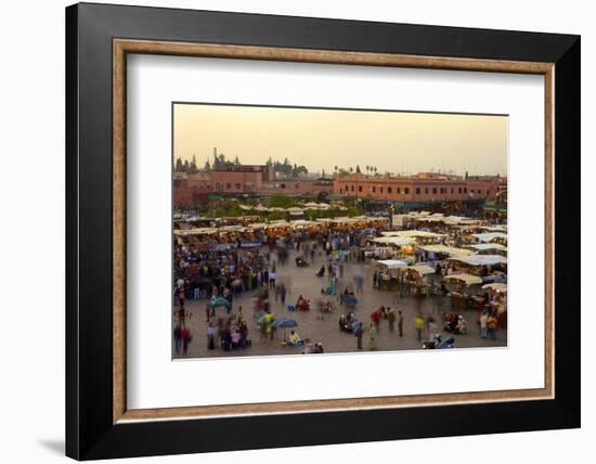 Marrakesh at Dusk, Djemaa El-Fna, Marrakech, Morocco, North Africa, Africa-Simon Montgomery-Framed Photographic Print