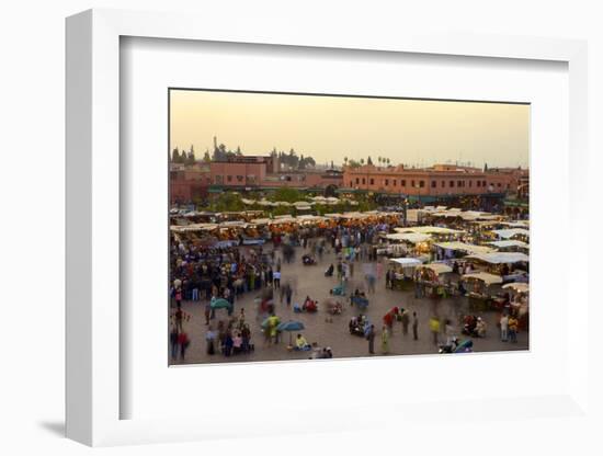 Marrakesh at Dusk, Djemaa El-Fna, Marrakech, Morocco, North Africa, Africa-Simon Montgomery-Framed Photographic Print
