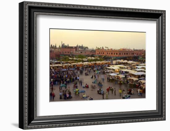 Marrakesh at Dusk, Djemaa El-Fna, Marrakech, Morocco, North Africa, Africa-Simon Montgomery-Framed Photographic Print