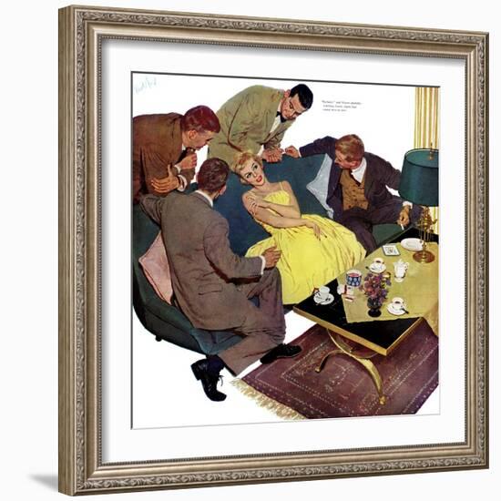 Marriagable Age - Saturday Evening Post "Men at the Top", December 13, 1958 pg.28-Kurt Ard-Framed Giclee Print