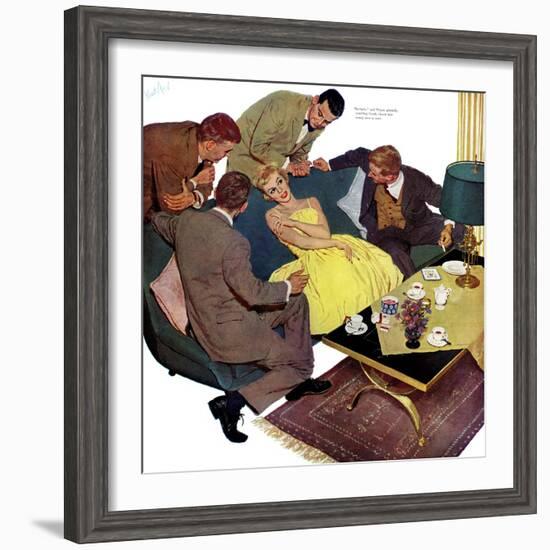 Marriagable Age - Saturday Evening Post "Men at the Top", December 13, 1958 pg.28-Kurt Ard-Framed Giclee Print