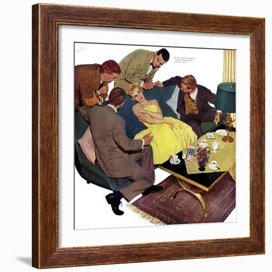 Marriagable Age - Saturday Evening Post "Men at the Top", December 13, 1958 pg.28-Kurt Ard-Framed Giclee Print