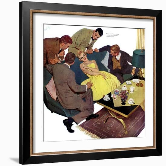 Marriagable Age - Saturday Evening Post "Men at the Top", December 13, 1958 pg.28-Kurt Ard-Framed Giclee Print