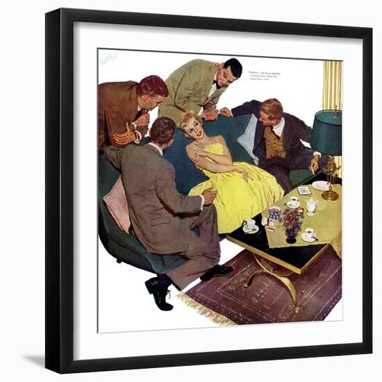 Marriagable Age - Saturday Evening Post "Men at the Top", December 13, 1958 pg.28-Kurt Ard-Framed Giclee Print