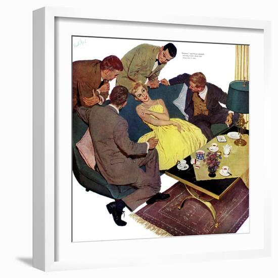 Marriagable Age - Saturday Evening Post "Men at the Top", December 13, 1958 pg.28-Kurt Ard-Framed Giclee Print