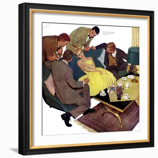 Marriagable Age - Saturday Evening Post "Men at the Top", December 13, 1958 pg.28-Kurt Ard-Framed Giclee Print