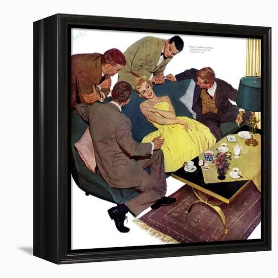 Marriagable Age - Saturday Evening Post "Men at the Top", December 13, 1958 pg.28-Kurt Ard-Framed Premier Image Canvas
