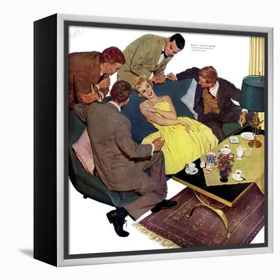 Marriagable Age - Saturday Evening Post "Men at the Top", December 13, 1958 pg.28-Kurt Ard-Framed Premier Image Canvas