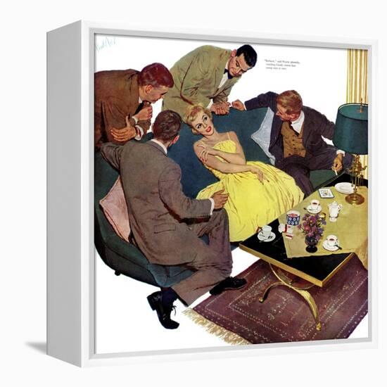 Marriagable Age - Saturday Evening Post "Men at the Top", December 13, 1958 pg.28-Kurt Ard-Framed Premier Image Canvas