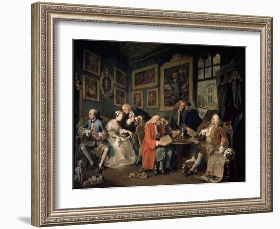 Marriage a La Mode: 1, the Marriage Contract, 1743-William Hogarth-Framed Giclee Print