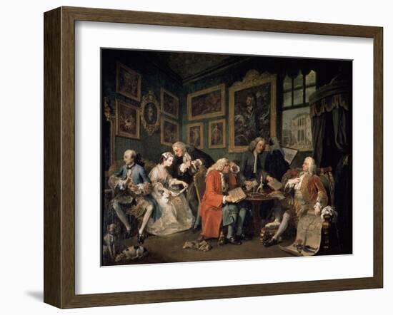 Marriage a La Mode: 1, the Marriage Contract, 1743-William Hogarth-Framed Giclee Print