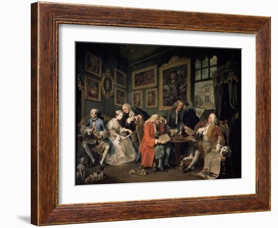 Marriage a La Mode: 1, the Marriage Contract, 1743-William Hogarth-Framed Giclee Print