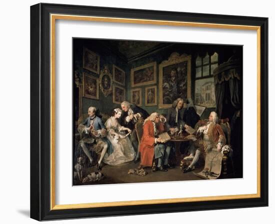 Marriage a La Mode: 1, the Marriage Contract, 1743-William Hogarth-Framed Giclee Print