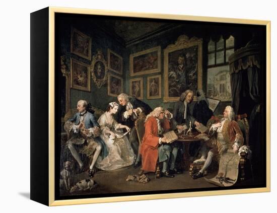 Marriage a La Mode: 1, the Marriage Contract, 1743-William Hogarth-Framed Premier Image Canvas