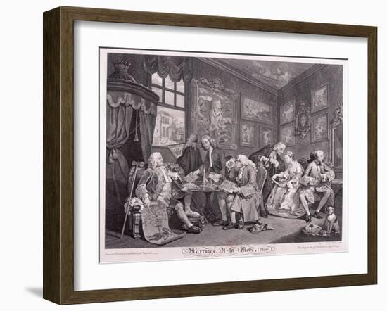 Marriage a La Mode, 1745, Plate I-Gérard Jean-Baptiste Scotin-Framed Giclee Print