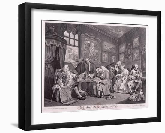 Marriage a La Mode, 1745, Plate I-Gérard Jean-Baptiste Scotin-Framed Giclee Print