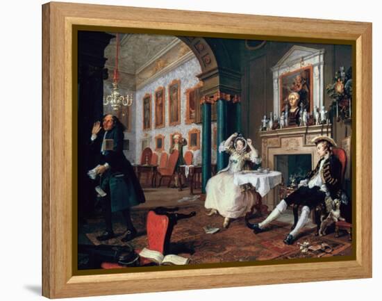 Marriage A-La-Mode: 2, the Tete a Tete, 1743-William Hogarth-Framed Premier Image Canvas