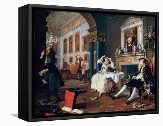 Marriage A-La-Mode: 2, the Tete a Tete, 1743-William Hogarth-Framed Premier Image Canvas